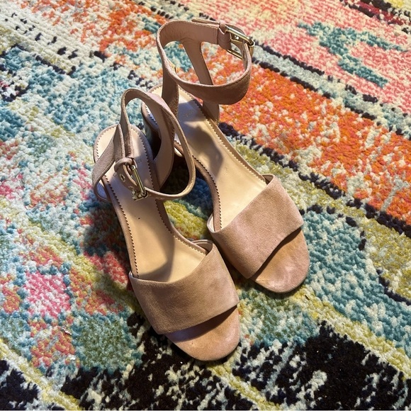 J. Crew Wide Strap Penny Sandals In Suede Frosted Taupe Size 7.5 - Picture 5 of 5